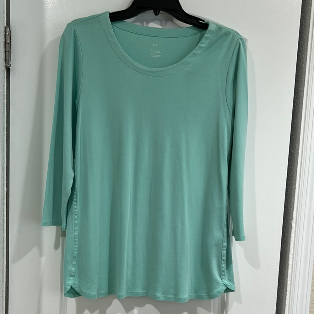 J. Jill Green 3/4 Sleeve Relaxed Fit Tee
